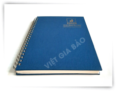 sổ tay lò xo làm bằng giấy mỹ thuật ép kim