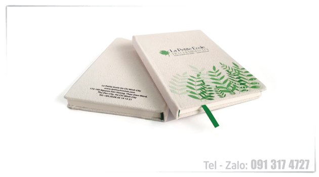 in sổ tay bìa bọc vải canvas theo yêu cầu